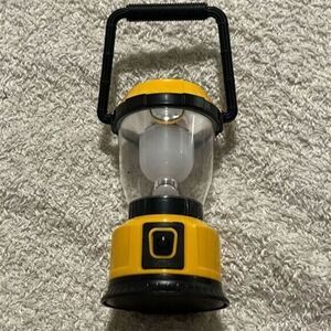 LED Camping Lantern Battery Charged 300 Lumens Handheld Emergency Light Yellow